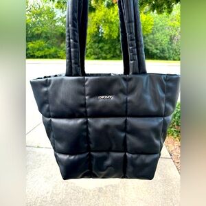 DKNY Leather Tote Bag Purse with Zipper Closure